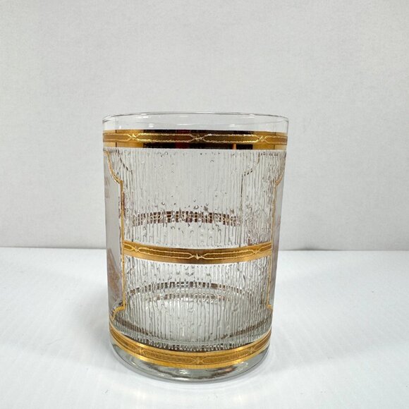 Culver Rocky Mountain National Park Colorado Low Ball Glass Gold Deer Ram - Picture 2 of 5